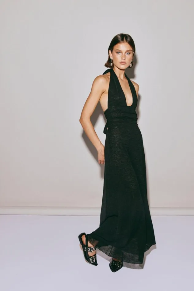 VRG GRL MidiMaxi Dresses When In Italy Halter Midi Dress Black 8211 Women