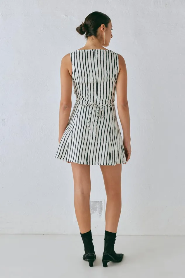 VRG GRL Mini Dresses Chloe Linen Mini Dress Black 8211 Women VRG GRL Mini Dresses Chloe Linen Mini Dress Black 8211 Women