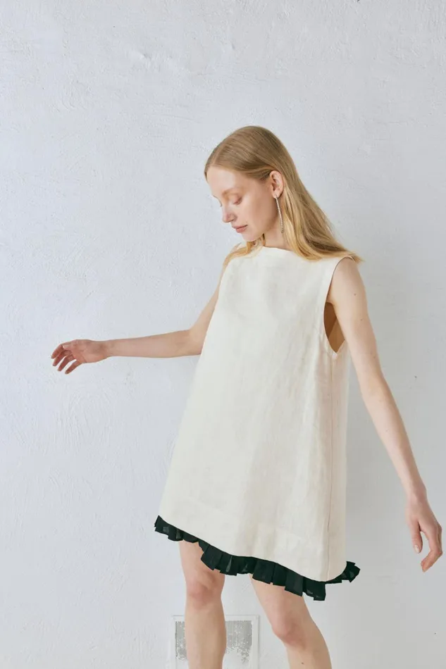 VRG GRL Mini Dresses Musa Linen Mini Dress Cream 8211 Women VRG GRL Mini Dresses Musa Linen Mini Dress Cream 8211 Women
