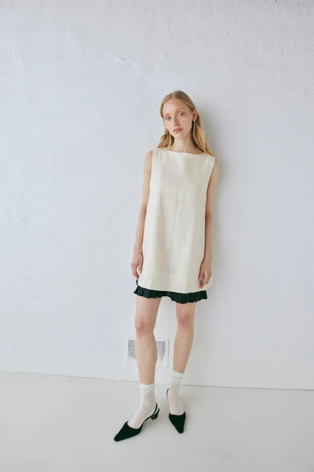 VRG GRL Mini Dresses Musa Linen Mini Dress Cream 8211 Women VRG GRL Mini Dresses Musa Linen Mini Dress Cream 8211 Women