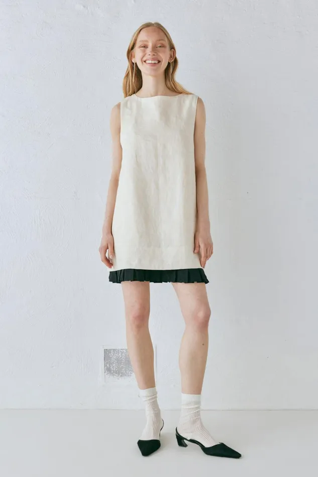 VRG GRL Mini Dresses Musa Linen Mini Dress Cream 8211 Women VRG GRL Mini Dresses Musa Linen Mini Dress Cream 8211 Women