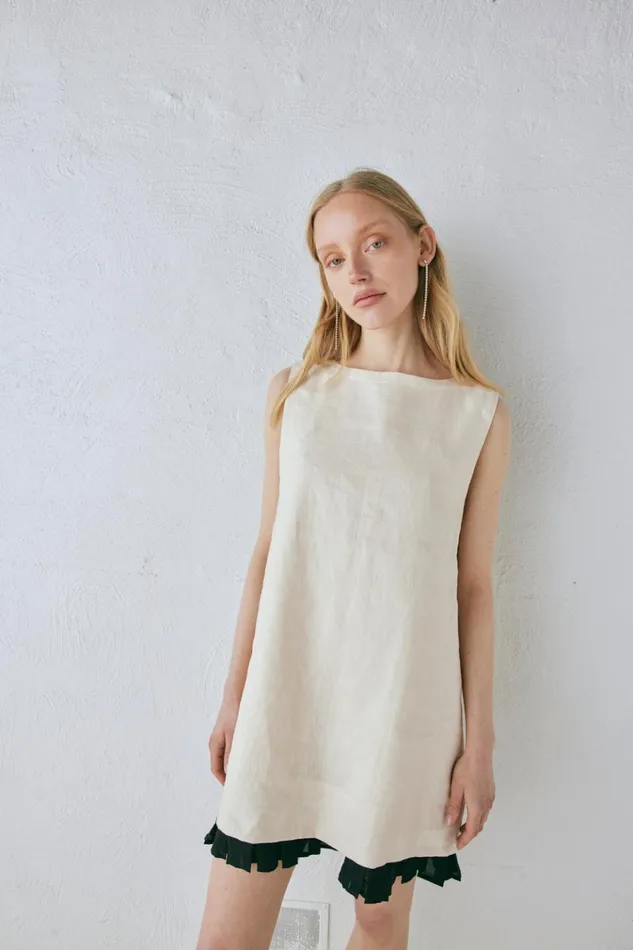 VRG GRL Mini Dresses Musa Linen Mini Dress Cream 8211 Women VRG GRL Mini Dresses Musa Linen Mini Dress Cream 8211 Women