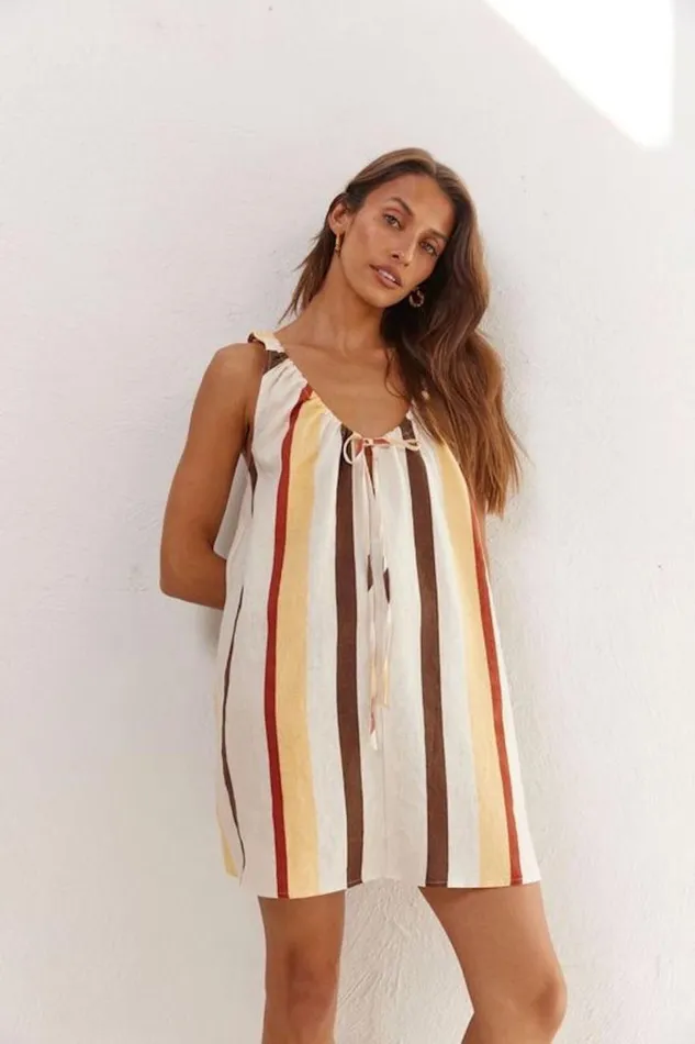 VRG GRL Mini Dresses Rio Linen Mini Dress Ace 8211 Women