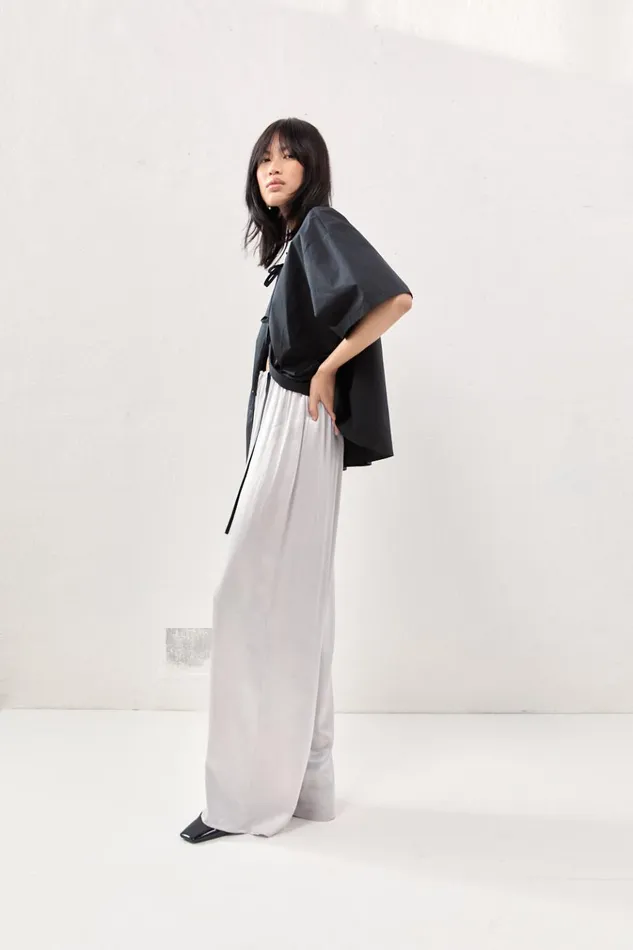 VRG GRL Pants Merci Satin Pants Silver 8211 Women VRG GRL Pants Merci Satin Pants Silver 8211 Women