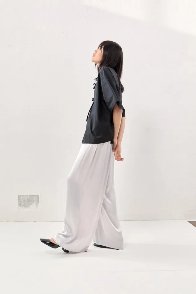 VRG GRL Pants Merci Satin Pants Silver 8211 Women VRG GRL Pants Merci Satin Pants Silver 8211 Women