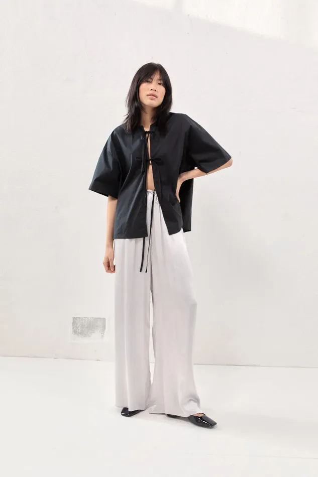 VRG GRL Pants Merci Satin Pants Silver 8211 Women VRG GRL Pants Merci Satin Pants Silver 8211 Women