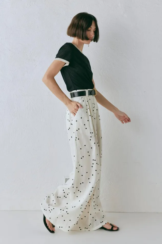 VRG GRL Pants Skye Linen Pants Dot 8211 Women VRG GRL Pants Skye Linen Pants Dot 8211 Women