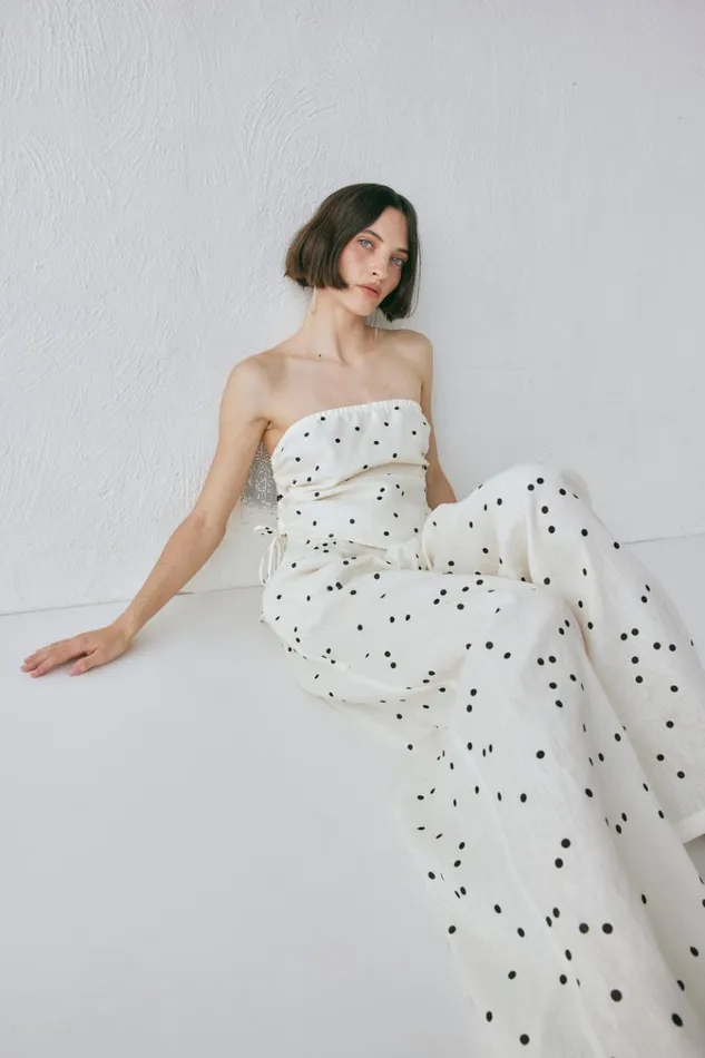 VRG GRL Pants Skye Linen Pants Dot 8211 Women VRG GRL Pants Skye Linen Pants Dot 8211 Women