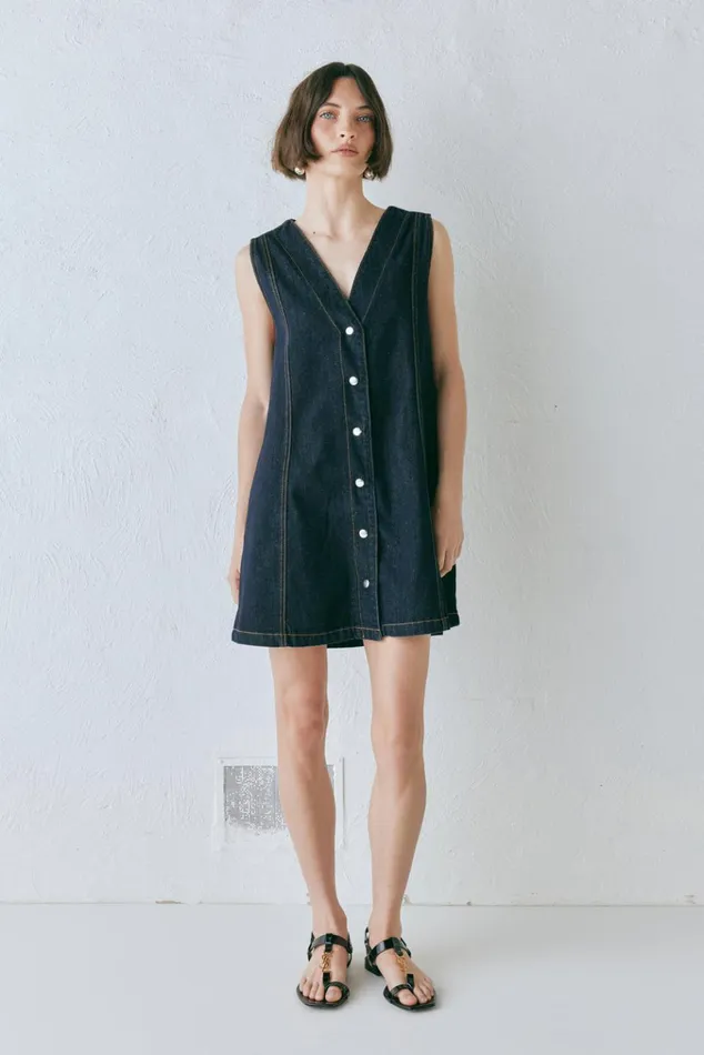 VRG GRL Sets Aston Denim Mini Dress Indigo 8211 Women