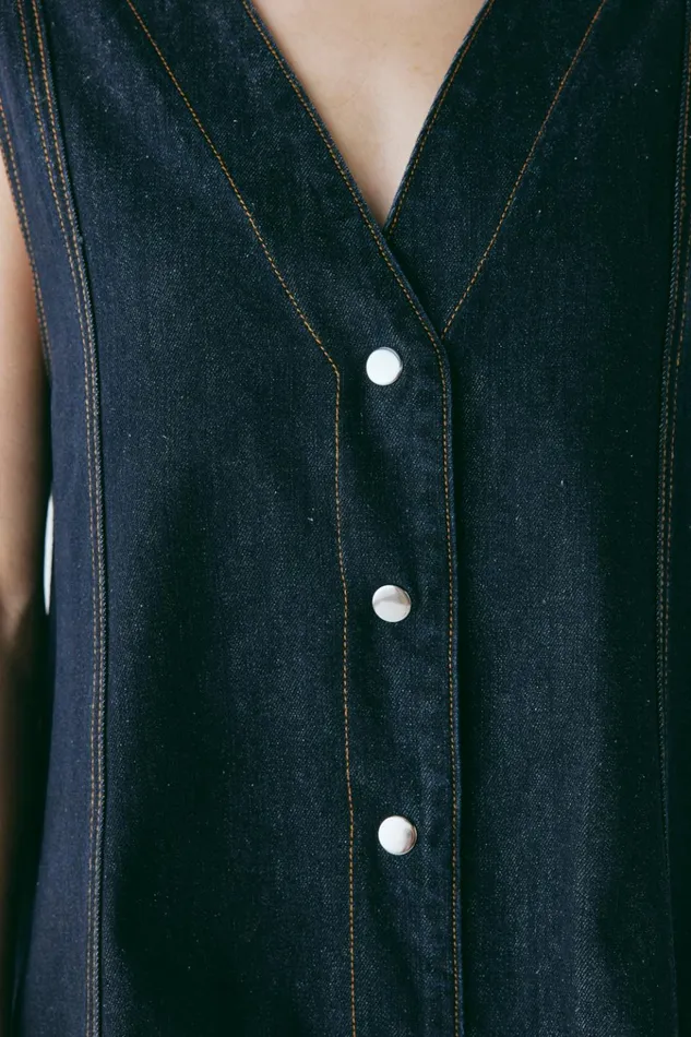VRG GRL Sets Aston Denim Mini Dress Indigo 8211 Women VRG GRL Sets Aston Denim Mini Dress Indigo 8211 Women