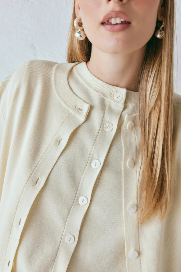 VRG GRL Sets Evie Knit Cardigan Cream 8211 Women VRG GRL Sets Evie Knit Cardigan Cream 8211 Women