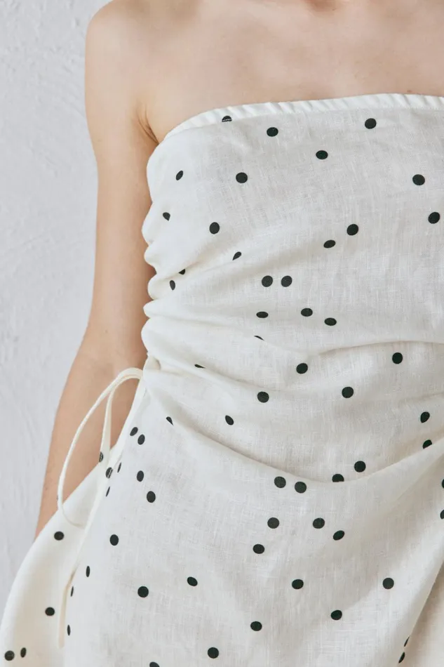 VRG GRL Sets Gaia Linen Mini Dress Dot 8211 Women VRG GRL Sets Gaia Linen Mini Dress Dot 8211 Women