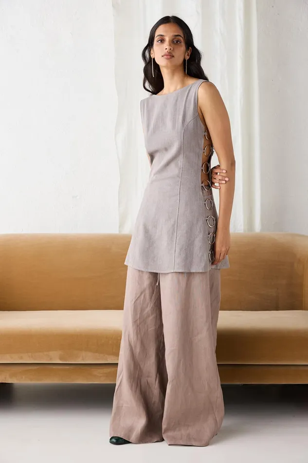 VRG GRL Sets Raya Linen Pants Mushroom 8211 Women VRG GRL Sets Raya Linen Pants Mushroom 8211 Women