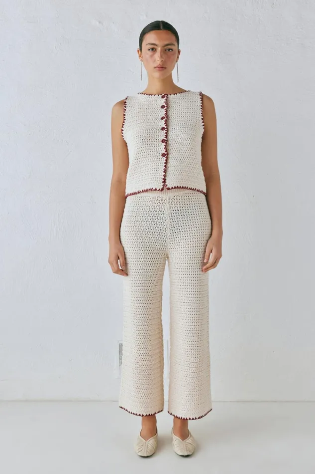 VRG GRL Sets Stella Knit Pants Cream 8211 Women