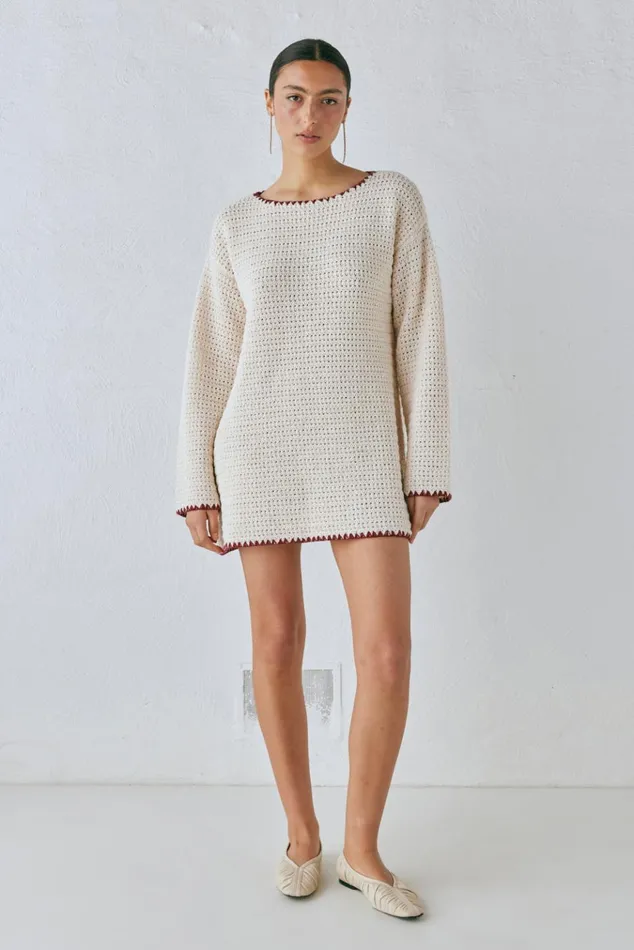 VRG GRL Sets Stella Knit Tunic Cream 8211 Women VRG GRL Sets Stella Knit Tunic Cream 8211 Women