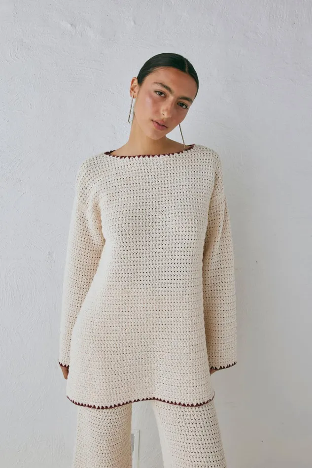 VRG GRL Sets Stella Knit Tunic Cream 8211 Women VRG GRL Sets Stella Knit Tunic Cream 8211 Women