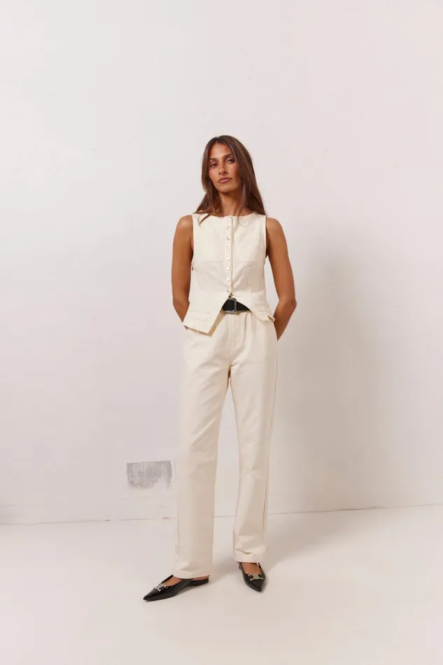 VRG GRL Sets Suki Denim Jeans Cream 8211 Women