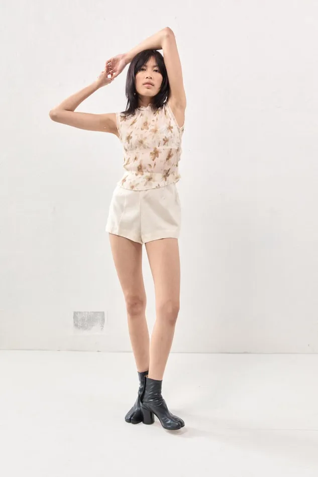VRG GRL Short Sleeve Retrofuture Top Tan 8211 Women VRG GRL Short Sleeve Retrofuture Top Tan 8211 Women