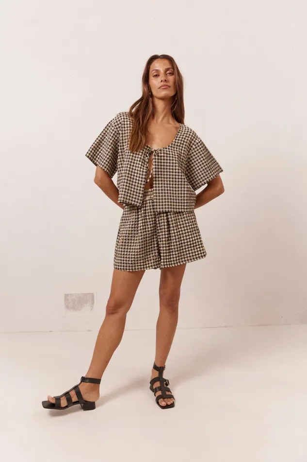 VRG GRL Short Sleeve The Sea and I Smock Top Black 8211 Women VRG GRL Short Sleeve The Sea and I Smock Top Black 8211 Women