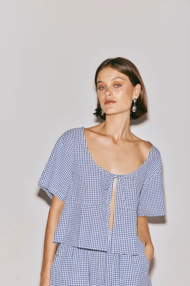VRG GRL Short Sleeve The Sea and I Smock Top Navy 8211 Women
