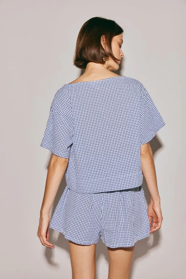 VRG GRL Short Sleeve The Sea and I Smock Top Navy 8211 Women VRG GRL Short Sleeve The Sea and I Smock Top Navy 8211 Women