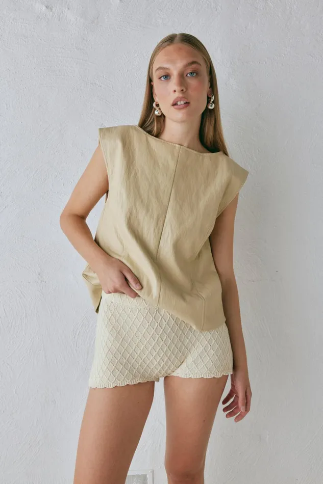 VRG GRL Shorts Inner Glow Knit Shorts Cream 8211 Women VRG GRL Shorts Inner Glow Knit Shorts Cream 8211 Women