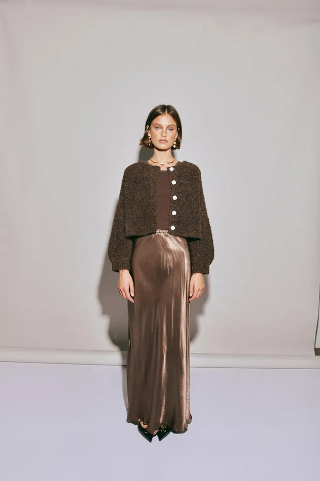 VRG GRL Skirts Florence Bias Cut Maxi Skirt Chocolate 8211 Women VRG GRL Skirts Florence Bias Cut Maxi Skirt Chocolate 8211 Women