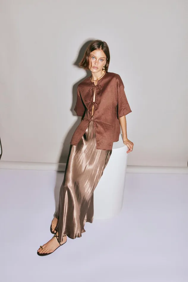 VRG GRL Skirts Florence Bias Cut Maxi Skirt Chocolate 8211 Women VRG GRL Skirts Florence Bias Cut Maxi Skirt Chocolate 8211 Women