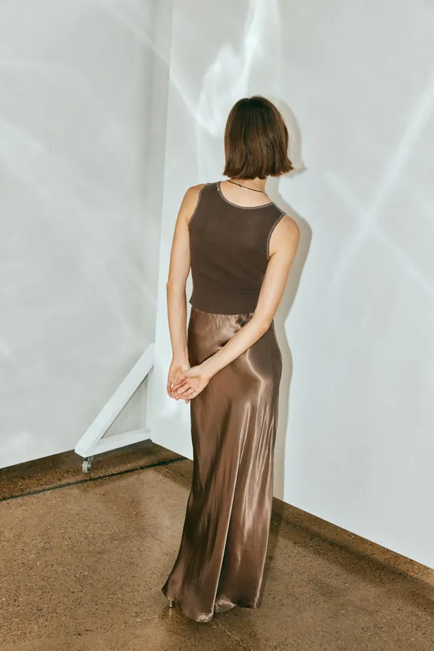 VRG GRL Skirts Florence Bias Cut Maxi Skirt Chocolate 8211 Women VRG GRL Skirts Florence Bias Cut Maxi Skirt Chocolate 8211 Women