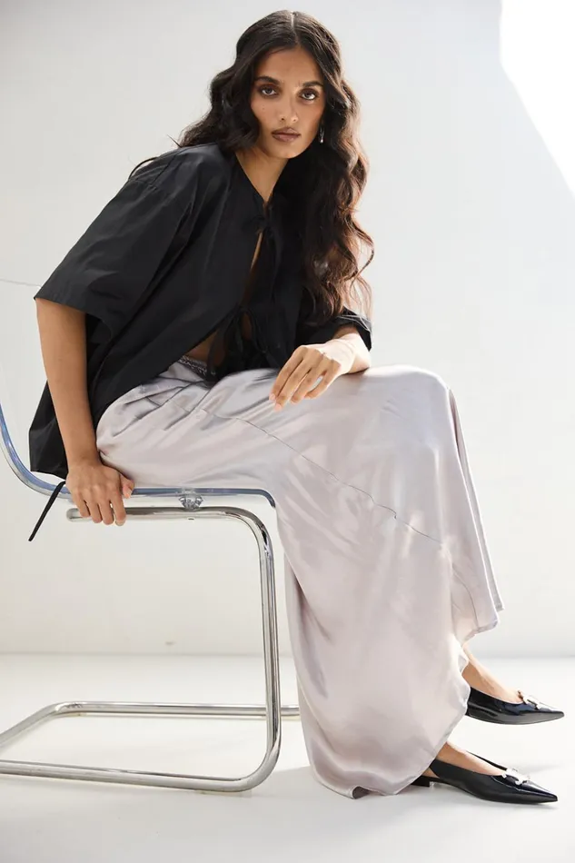 VRG GRL Skirts Florence Bias Cut Maxi Skirt Silver 8211 Women VRG GRL Skirts Florence Bias Cut Maxi Skirt Silver 8211 Women