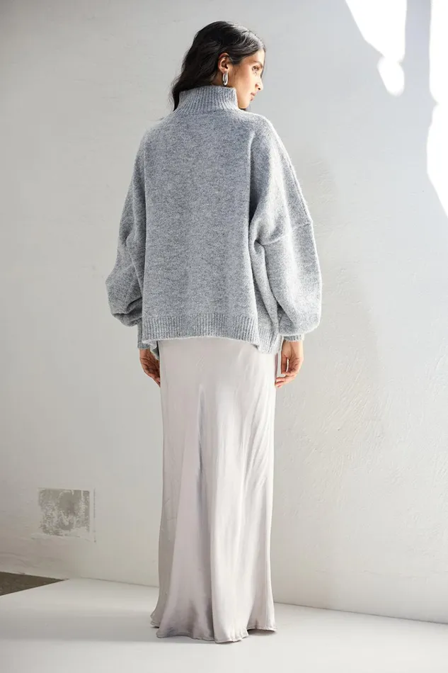 VRG GRL Skirts Florence Bias Cut Maxi Skirt Silver 8211 Women VRG GRL Skirts Florence Bias Cut Maxi Skirt Silver 8211 Women