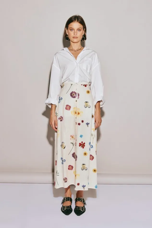 VRG GRL Skirts Love Language Midi Skirt Floral 8211 Women VRG GRL Skirts Love Language Midi Skirt Floral 8211 Women
