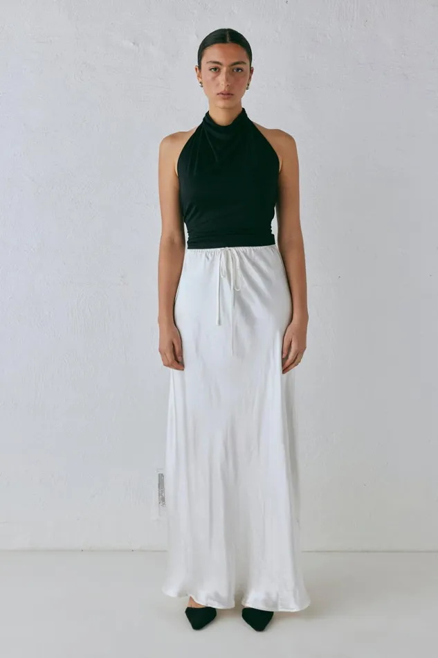 VRG GRL Skirts Lyla Satin Maxi Skirt White 8211 Women