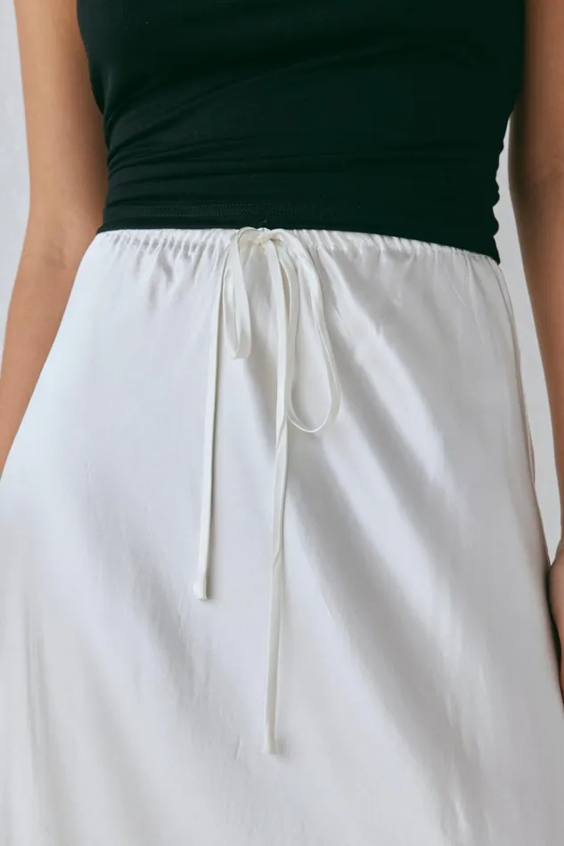 VRG GRL Skirts Lyla Satin Maxi Skirt White 8211 Women VRG GRL Skirts Lyla Satin Maxi Skirt White 8211 Women