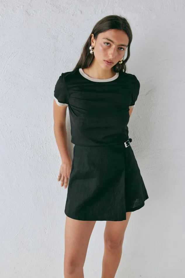 VRG GRL Skirts Matteo Linen Skort Black 8211 Women