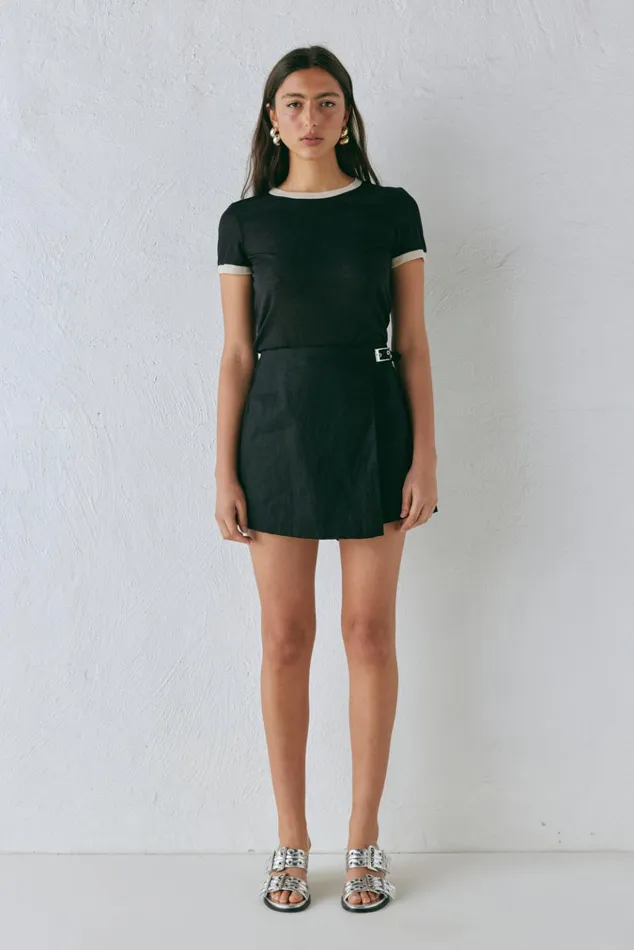 VRG GRL Skirts Matteo Linen Skort Black 8211 Women VRG GRL Skirts Matteo Linen Skort Black 8211 Women