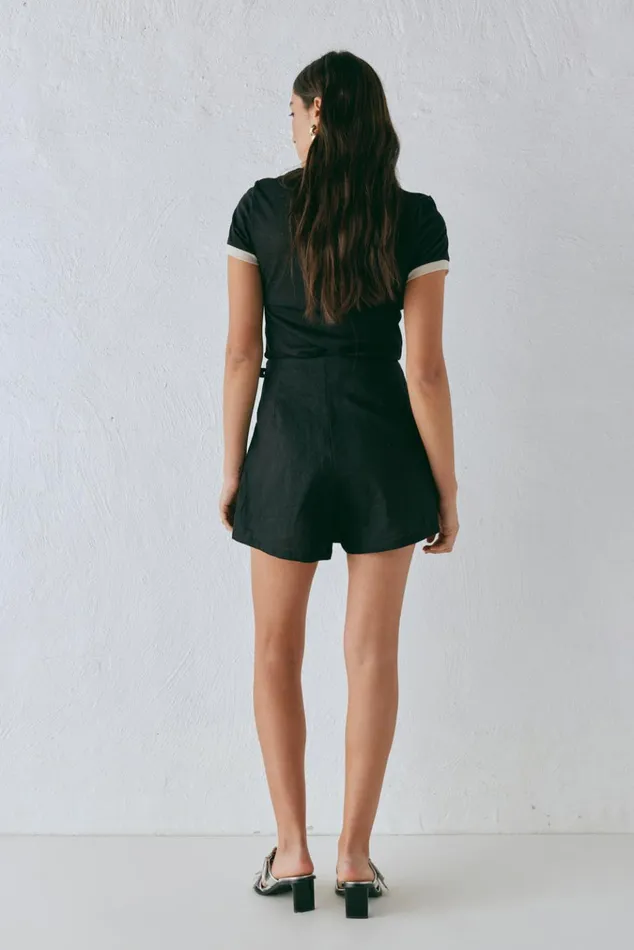 VRG GRL Skirts Matteo Linen Skort Black 8211 Women VRG GRL Skirts Matteo Linen Skort Black 8211 Women