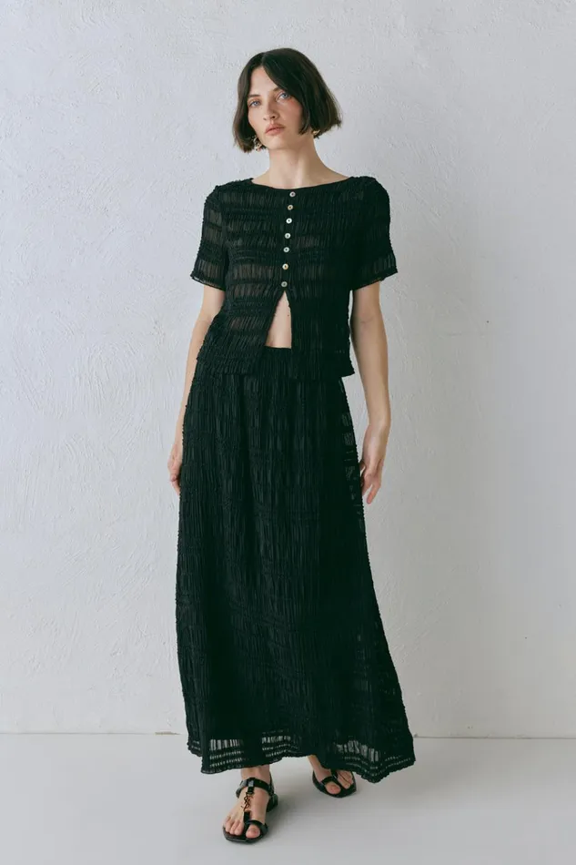 VRG GRL Skirts Mia Midi Skirt Black 8211 Women VRG GRL Skirts Mia Midi Skirt Black 8211 Women