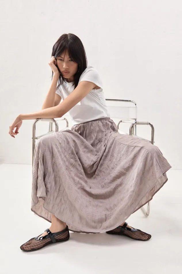VRG GRL Skirts Solara Midi Skirt Smoke 8211 Women VRG GRL Skirts Solara Midi Skirt Smoke 8211 Women