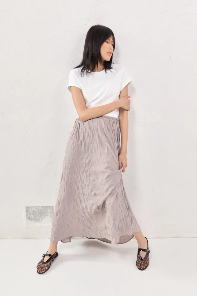 VRG GRL Skirts Solara Midi Skirt Smoke 8211 Women VRG GRL Skirts Solara Midi Skirt Smoke 8211 Women