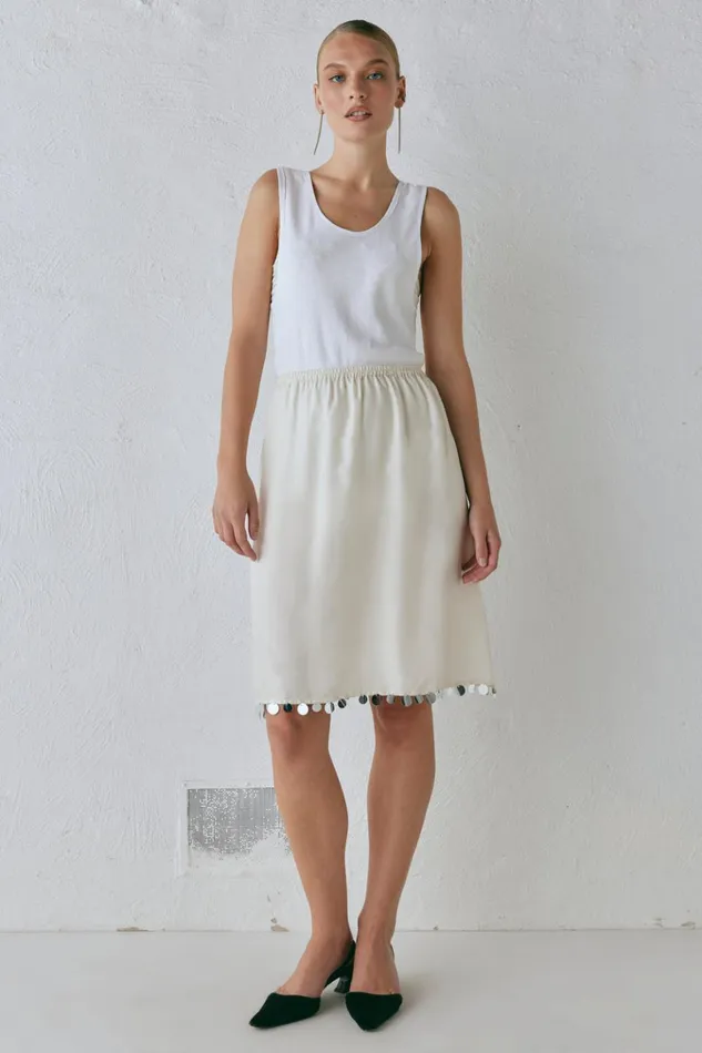 VRG GRL Skirts Spritz Midi Skirt Cream 8211 Women VRG GRL Skirts Spritz Midi Skirt Cream 8211 Women