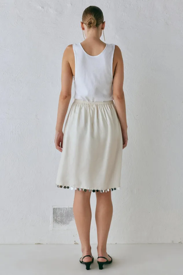 VRG GRL Skirts Spritz Midi Skirt Cream 8211 Women VRG GRL Skirts Spritz Midi Skirt Cream 8211 Women
