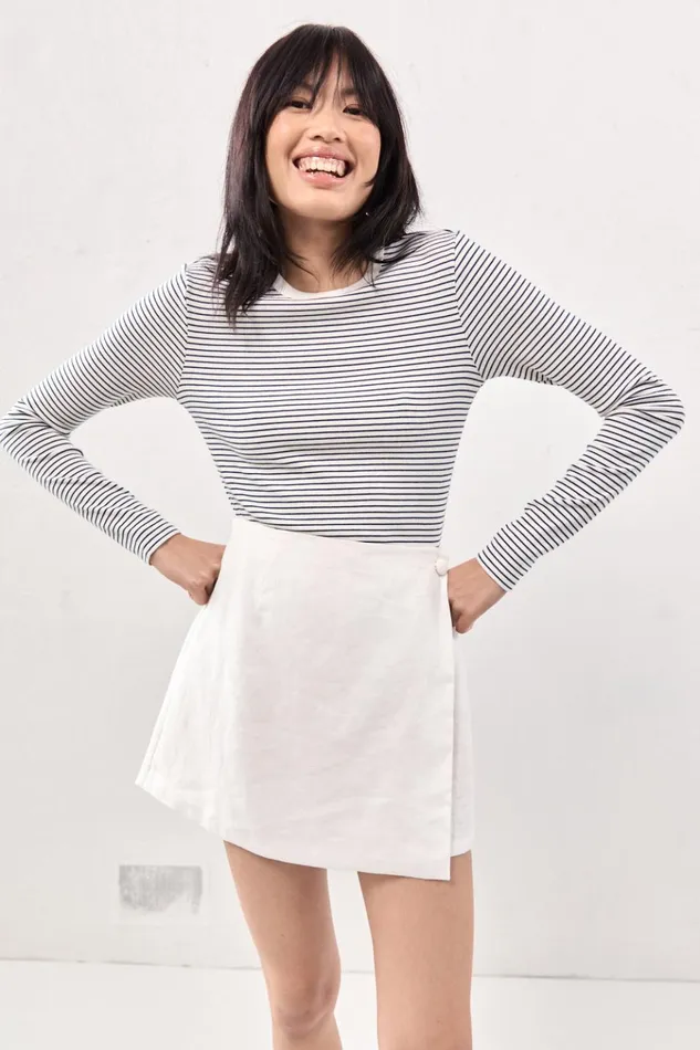 VRG GRL Skorts Jardin Linen Mini Skort White 8211 Women