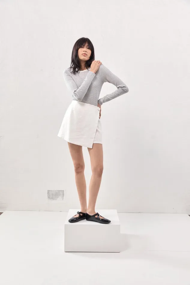 VRG GRL Skorts Jardin Linen Mini Skort White 8211 Women VRG GRL Skorts Jardin Linen Mini Skort White 8211 Women