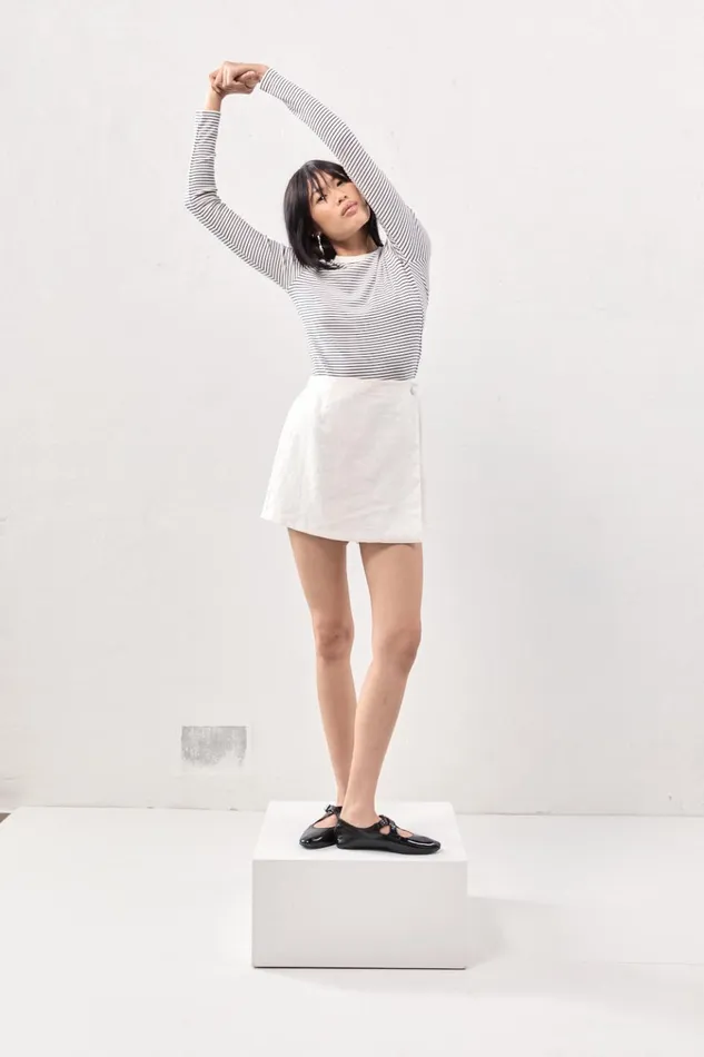 VRG GRL Skorts Jardin Linen Mini Skort White 8211 Women VRG GRL Skorts Jardin Linen Mini Skort White 8211 Women