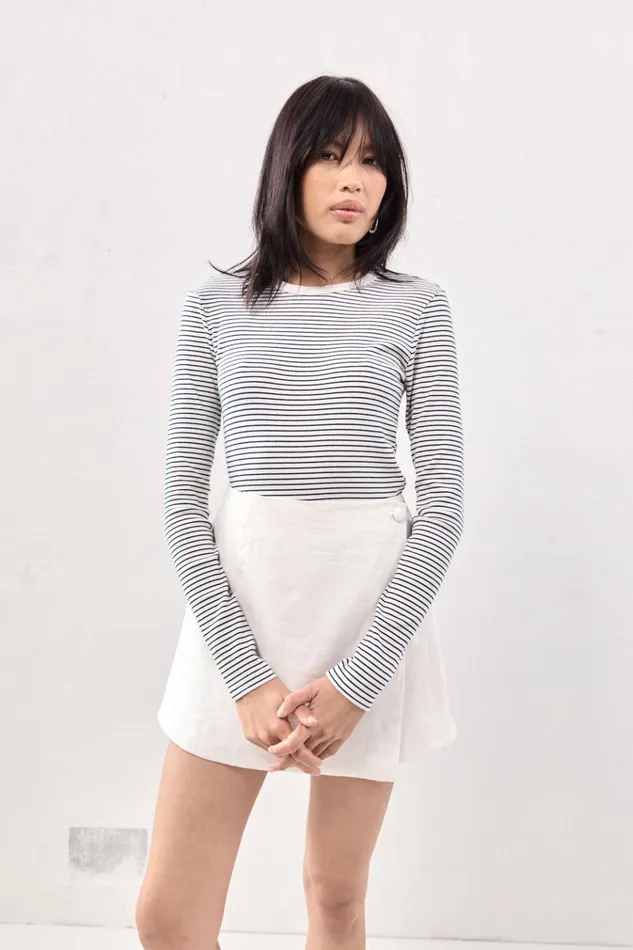 VRG GRL Skorts Jardin Linen Mini Skort White 8211 Women VRG GRL Skorts Jardin Linen Mini Skort White 8211 Women