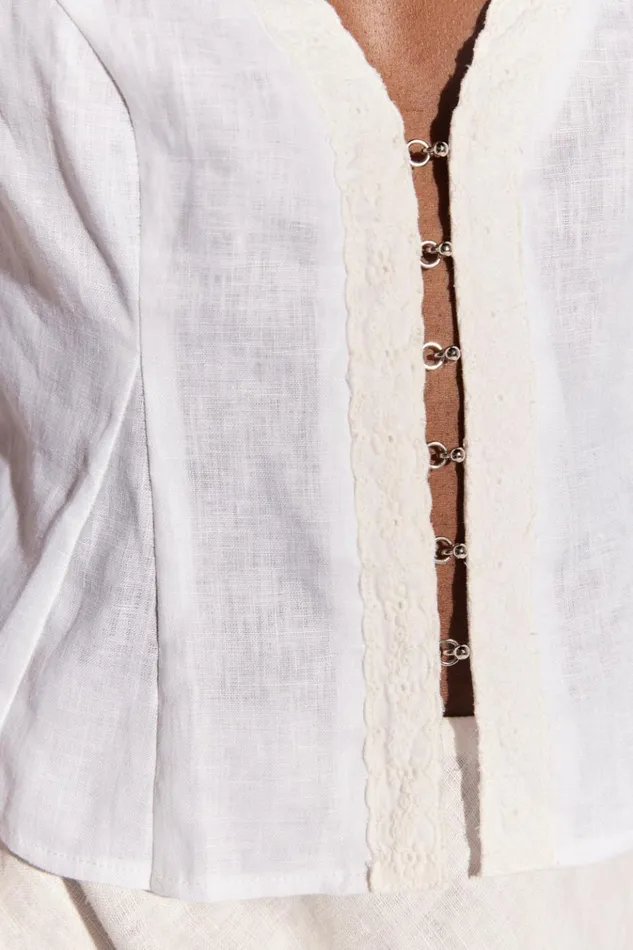 VRG GRL Sleeveless Allegra Linen Top White 8211 Women VRG GRL Sleeveless Allegra Linen Top White 8211 Women