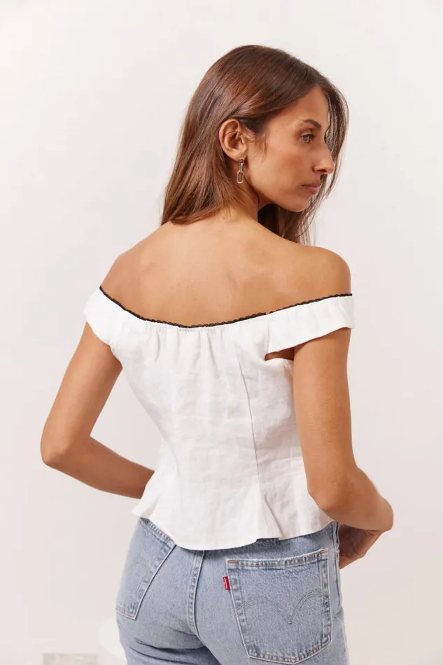 VRG GRL Sleeveless Fia Linen Top White 8211 Women VRG GRL Sleeveless Fia Linen Top White 8211 Women