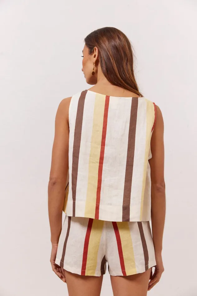 VRG GRL Sleeveless Nessa Linen Smock Top Ace 8211 Women VRG GRL Sleeveless Nessa Linen Smock Top Ace 8211 Women