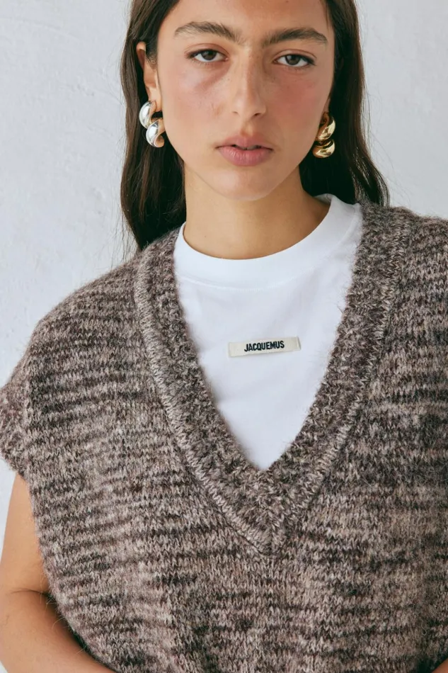 VRG GRL Vests Anita Knit Tunic Vest Marle 8211 Women VRG GRL Vests Anita Knit Tunic Vest Marle 8211 Women